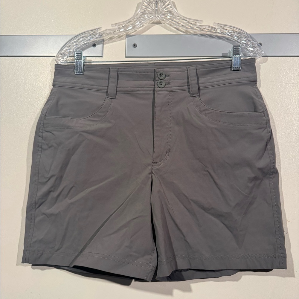 Eddie Bauer Quick Dry Women's Hiking Shorts, gray/green, size 10 Tall